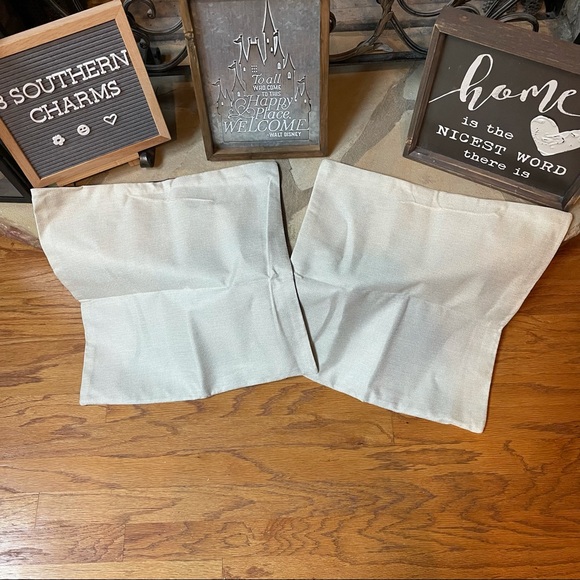 New Christmas Farmhouse Country Linen Buffalo Plaid Pillow Covers Set of 2 - Picture 4 of 5